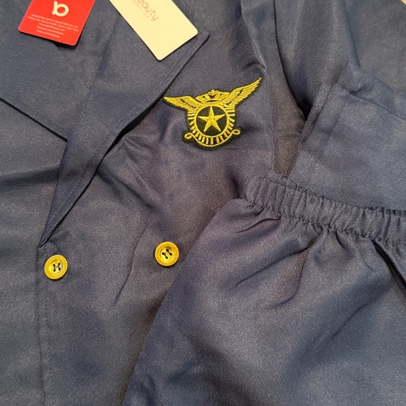 New with tags, three-piece kids Navy Blue & gold Pilot Costume jacket Cap pants - Picture 3 of 3